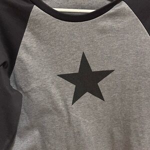 Black and Gray Star Raglan Shirt